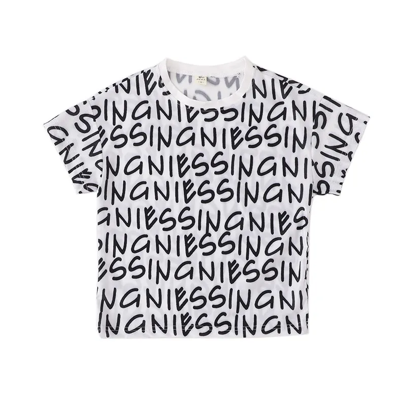 【110-160】お洒落感アップ ストリート系 アルファベット ファッション 男の子 Ｔシャツ