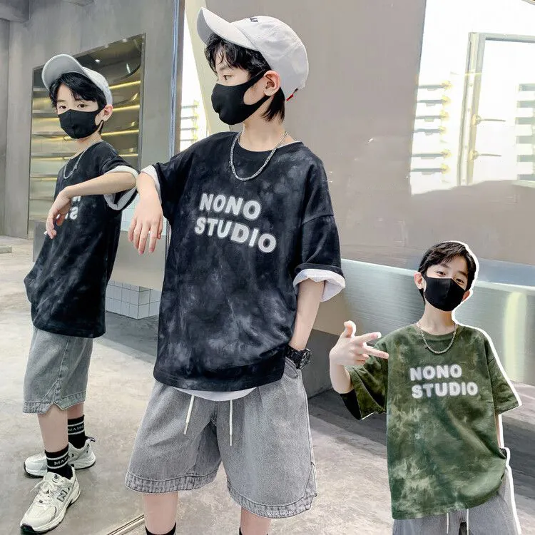 【120‐170】おしゃれ度高め タイダイ染め コットン しっかり キッズ 子供服 男の子 半袖 夏 Tシャツ トップス