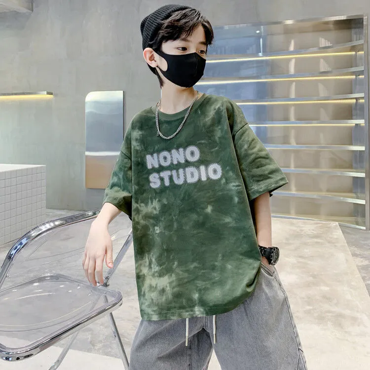 【120‐170】おしゃれ度高め タイダイ染め コットン しっかり キッズ 子供服 男の子 半袖 夏 Tシャツ トップス