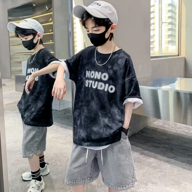 【120‐170】おしゃれ度高め タイダイ染め コットン しっかり キッズ 子供服 男の子 半袖 夏 Tシャツ トップス