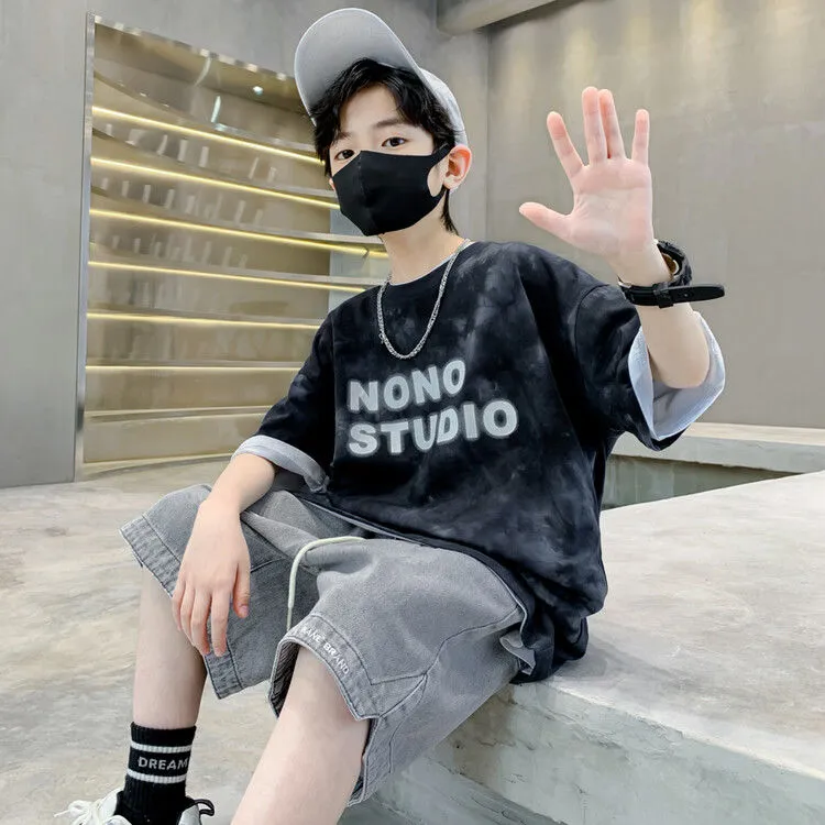 【120‐170】おしゃれ度高め タイダイ染め コットン しっかり キッズ 子供服 男の子 半袖 夏 Tシャツ トップス