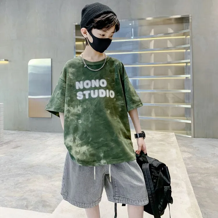 【120‐170】おしゃれ度高め タイダイ染め コットン しっかり キッズ 子供服 男の子 半袖 夏 Tシャツ トップス