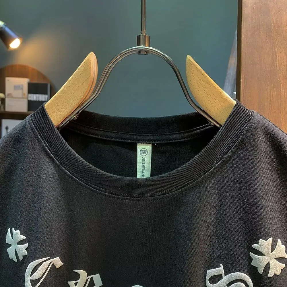 大人の定番 絶対流行 カジュアル  ファッション ラウンドネック 3色選べる  配色  プリント  Tシャツ