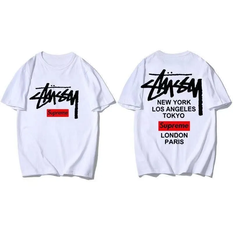 カジュアル 日常 ファッション  コットン ラウンドネック プリント コットン 通気性 ゆったり Ｔシャツ