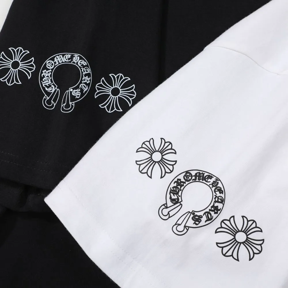 合わせやすい ファッション シンプル 2色選べる コットン プリント ラウンドネック 快適 通気性 Ｔシャツ