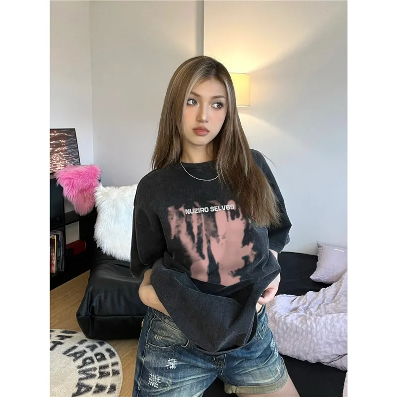 大人の定番 おすすめ 話題沸騰中 レトロ カジュアル  アルファベット オーバーサイズ ゆったり プリント Ｔシャツ　