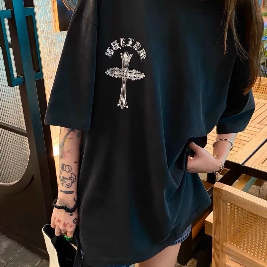 お手頃価格 着瘦せ シンプル ファッション プリント 夏 オーバーサイズ 合わせやすい Ｔシャツ
