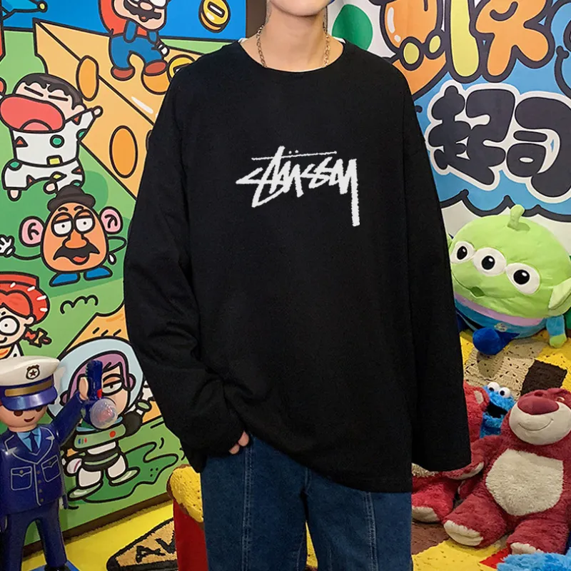 三色選べられ オーバーサイズ  シンプル   プリント キレカジ  ファッション大人気 長袖 Ｔシャツ