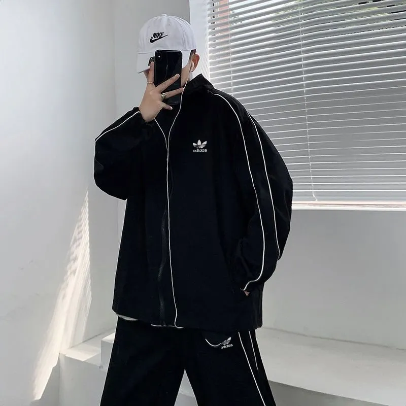 セットアップ 着瘦せ 人気上昇中 ファッション ゆったり カッコイイ メンズ 春秋 アウター＋パンツ