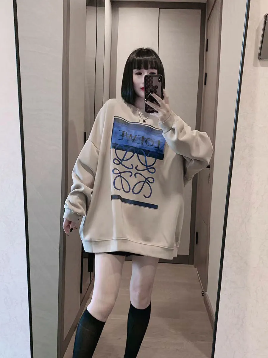 着心地良い 期間限定 買わないと損 ゆったり ファッション オーバーサイズ プリント 春秋 トレーナー