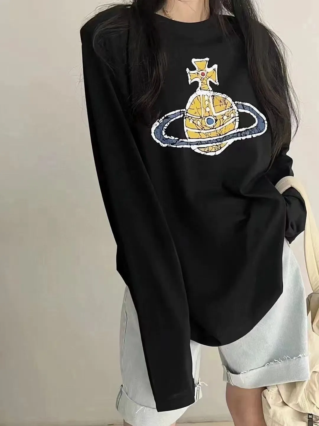 着回し力抜群 ルーズ 合わせやすい 着心地良い カジュアル 長袖 Tシャツ