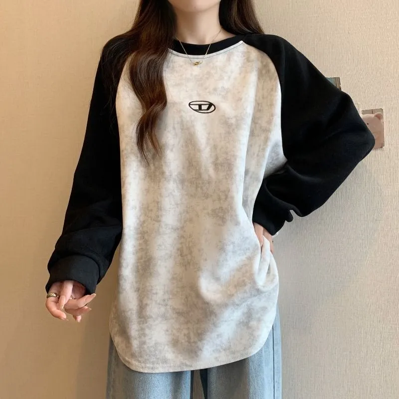 優しい雰囲気 着回し最強 人気爆発中 日常 エレガント おしゃれ ラウンドネック 長袖 Ｔシャツ