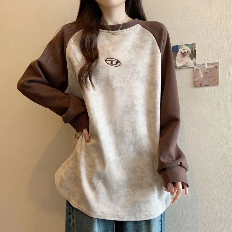 優しい雰囲気 着回し最強 人気爆発中 日常 エレガント おしゃれ ラウンドネック 長袖 Ｔシャツ