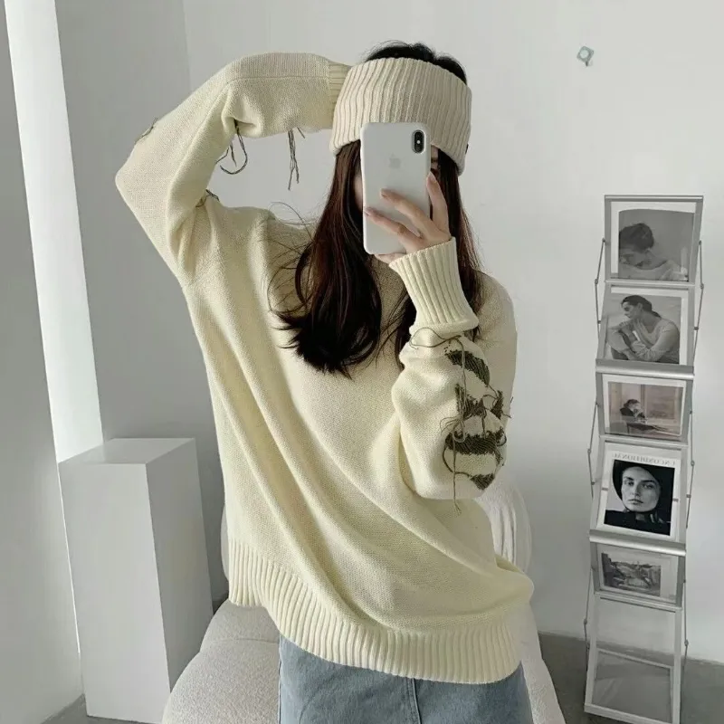 『S-2XL』元気いっぱい 長袖 ラウンドネック ニット生地 秋冬 ニットセーター