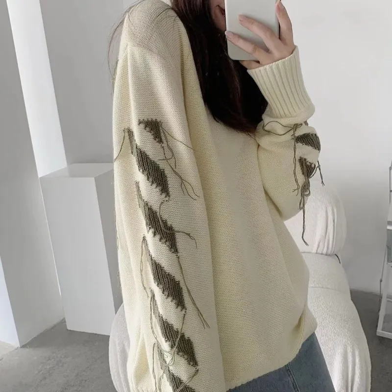 『S-2XL』元気いっぱい 長袖 ラウンドネック ニット生地 秋冬 ニットセーター