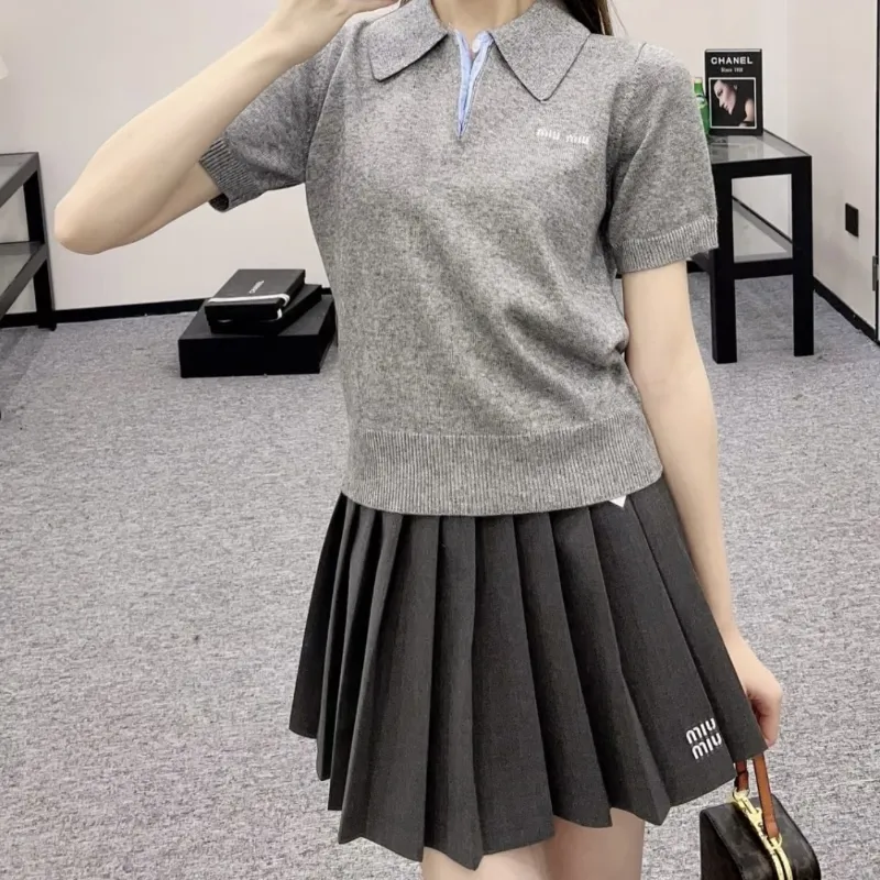 『フリーサイズ』美人度アップ 大注目 柔らかい トレンド クラシック ニット生地 Tシャツ
