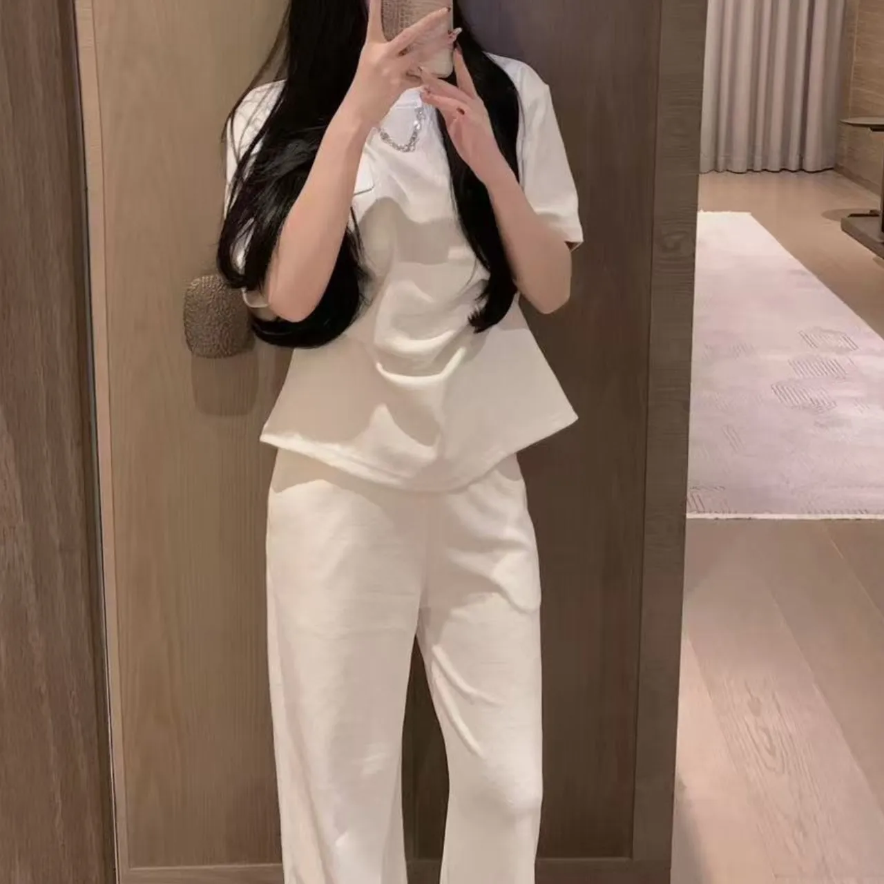 『S-L』優しい雰囲気 着回し最強 クラシック フィット感 Tシャツ カジュアルパンツ