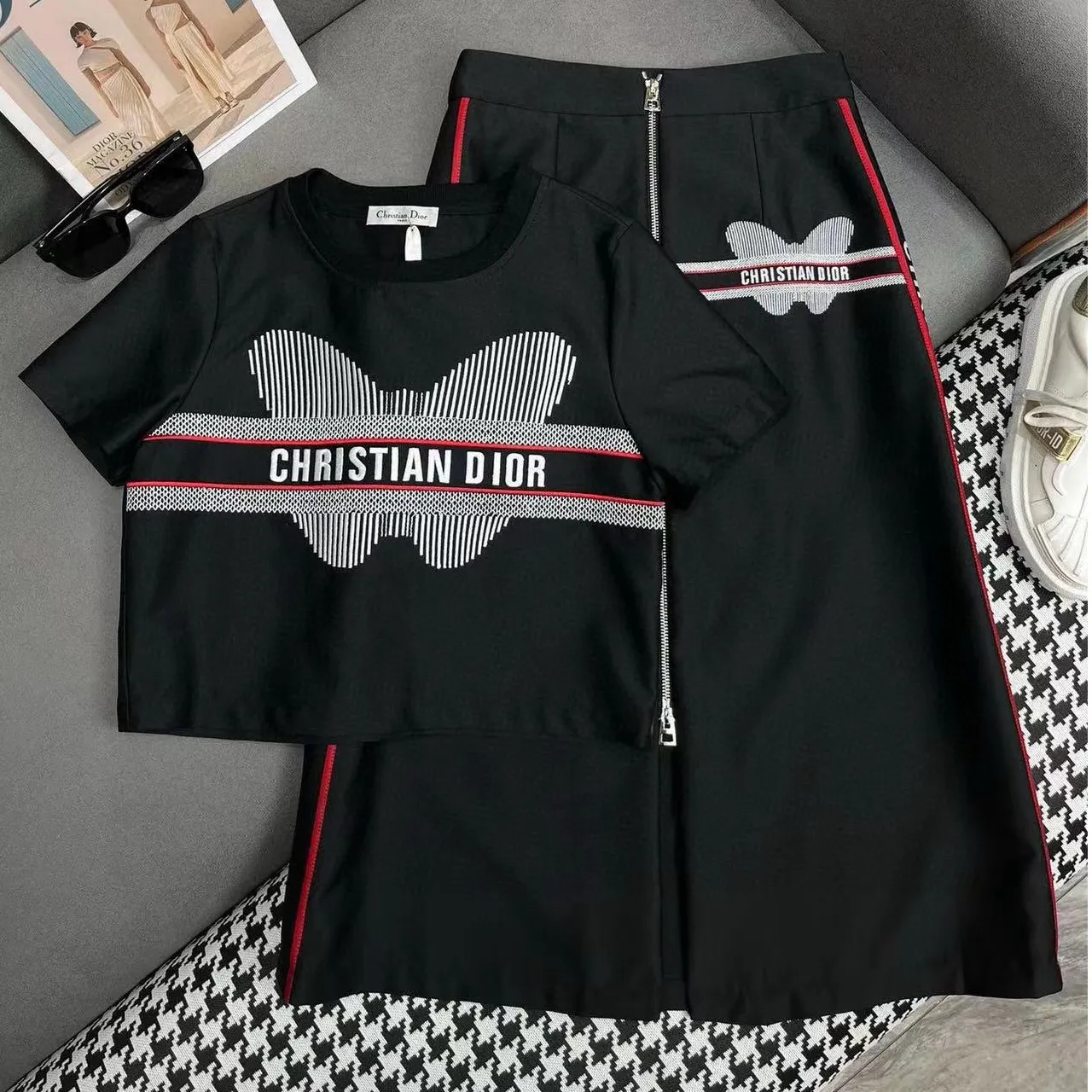 『S-L』魅力的 気質満点 スタイリッシュ ミニマリスト Tシャツ ロングスカート
