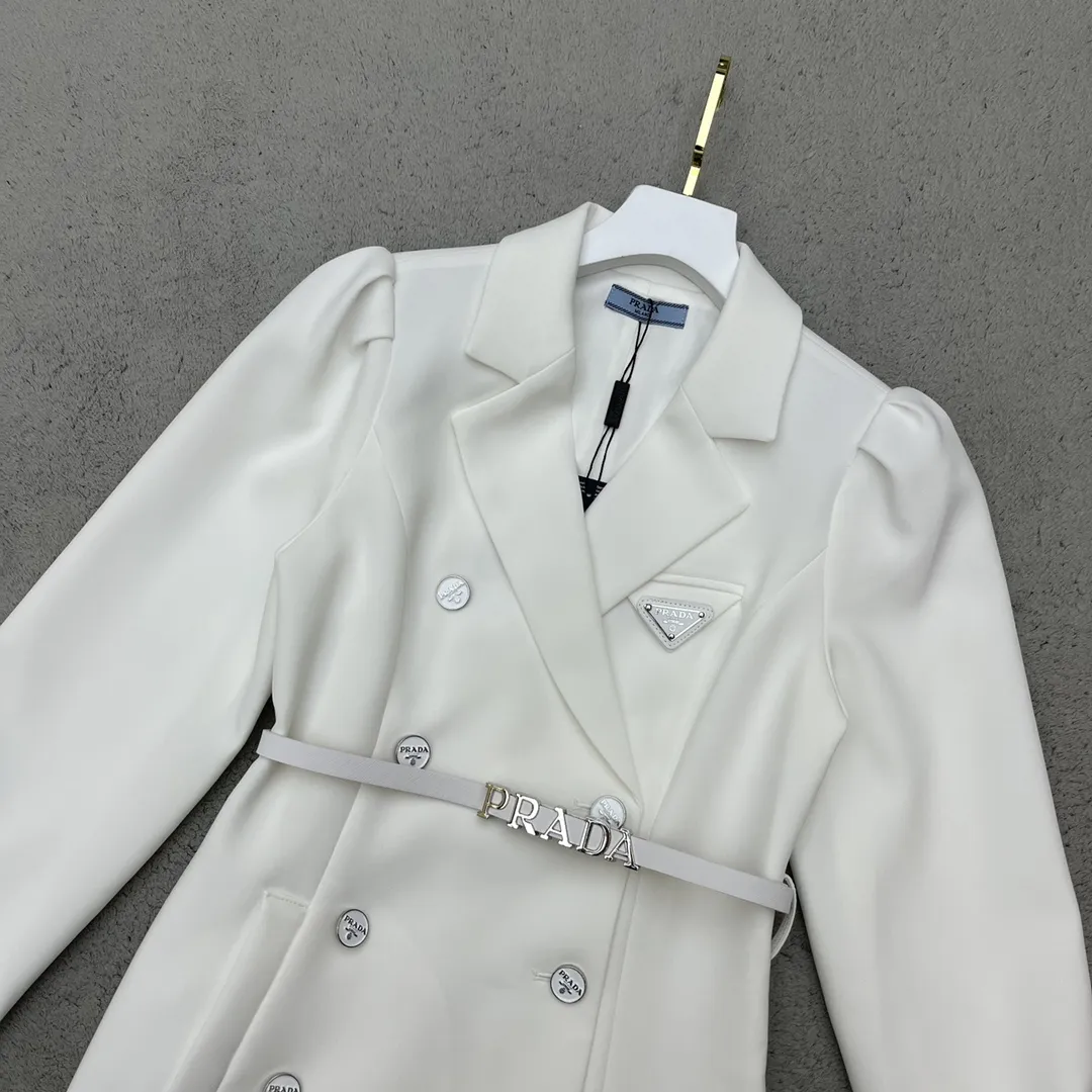『S-L』新作 スーツプリーッツ ダブルボタン 片側プリーッツデザイン 上品 ワンピース