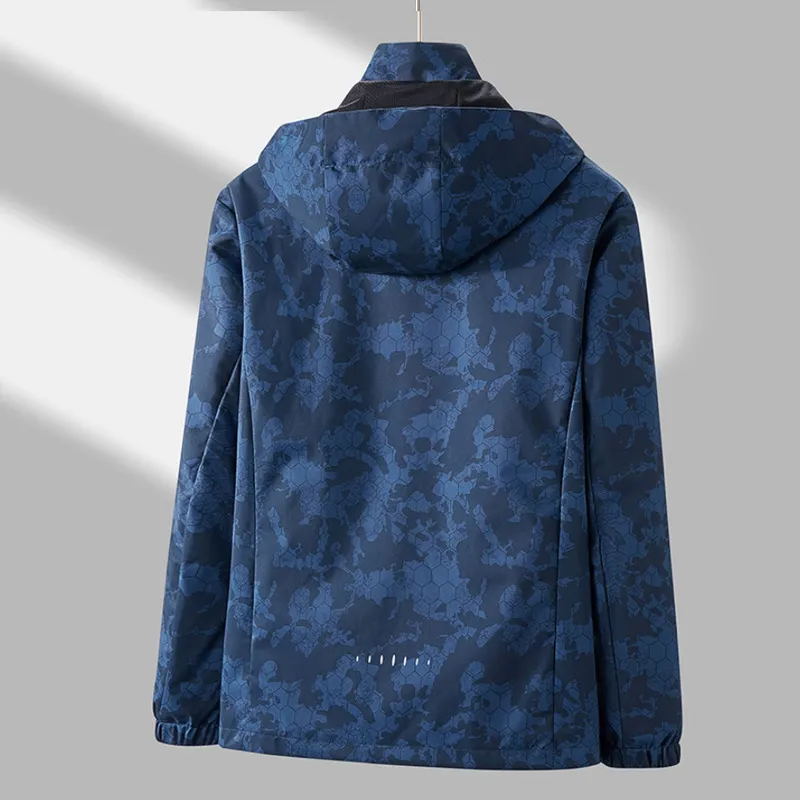 『M-4XL』フード付きシェルジャケット ゆったり 春秋向け アウトドア 登山ジャケット