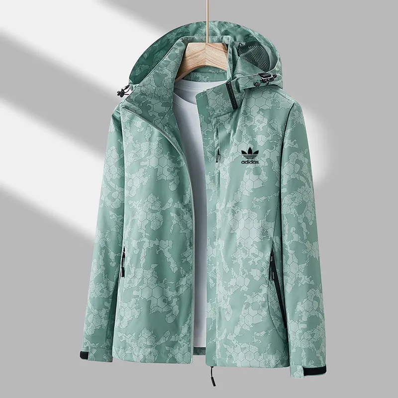 『M-4XL』フード付きシェルジャケット ゆったり 春秋向け アウトドア 登山ジャケット