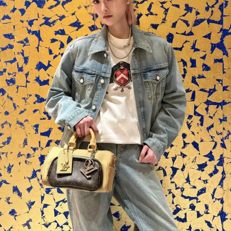 『M-2XL』単品注文 クール トレンド ゆったりシルエット刺繍 合わせやすい デニムジャケットパンツ