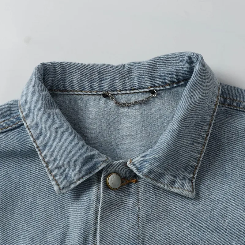 『M-2XL』単品注文 クール トレンド ゆったりシルエット刺繍 合わせやすい デニムジャケットパンツ