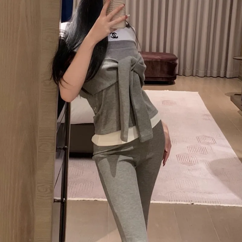 『S-L』優しい雰囲気 着瘦せ 快適 プレミアム トレンド マルチウェイ タイアップ パンツセット
