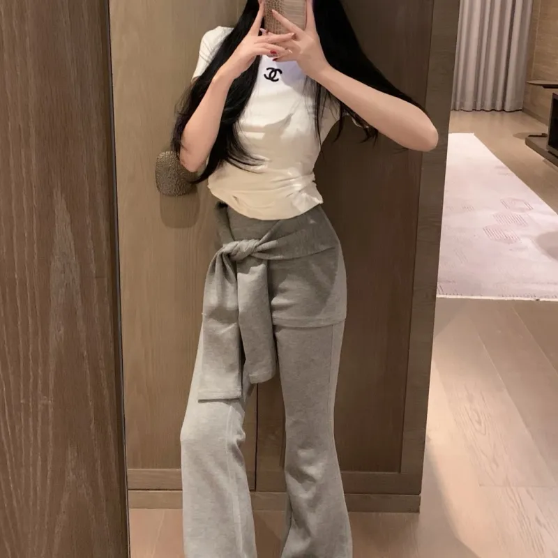 『S-L』優しい雰囲気 着瘦せ 快適 プレミアム トレンド マルチウェイ タイアップ パンツセット