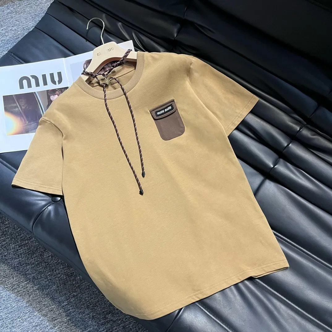 『S-L』新作 オールコットン ストリングデザイン おしゃれ Tシャツ
