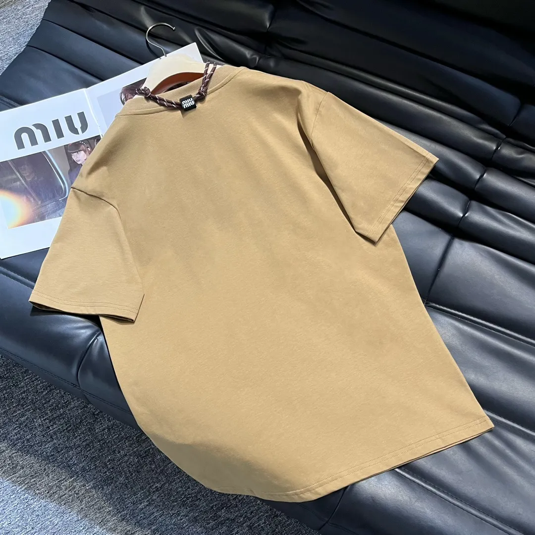『S-L』新作 オールコットン ストリングデザイン おしゃれ Tシャツ