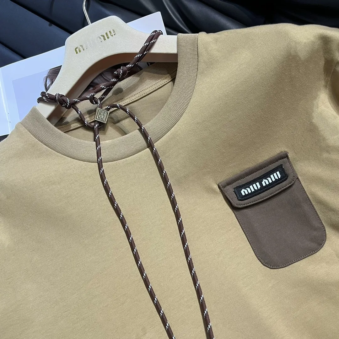 『S-L』新作 オールコットン ストリングデザイン おしゃれ Tシャツ