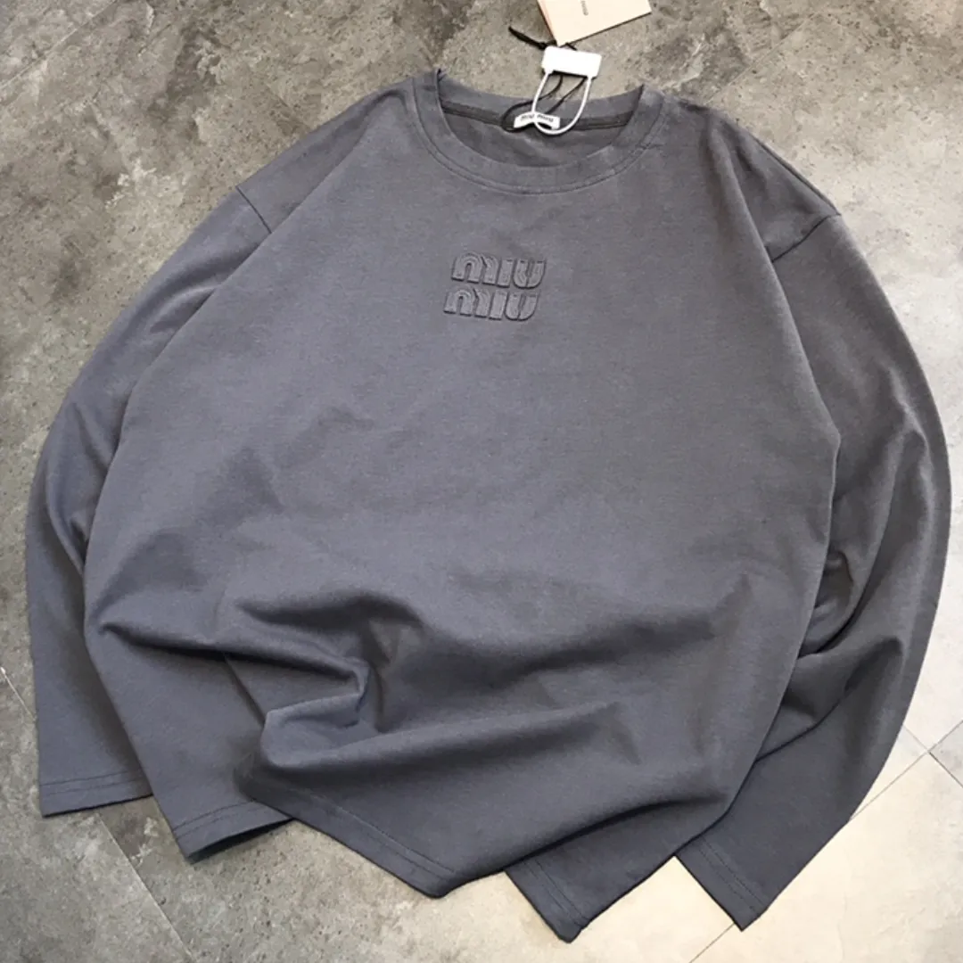 『S-L』新作 刺繍 純綿 快適 クラシック シンプル 長袖Tシャツ