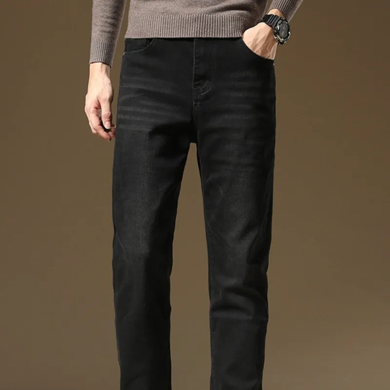 『XS-3XL』高品質 春秋 伸縮性 エンボス加工 ウォッシュ加工 メンズデニムパンツ