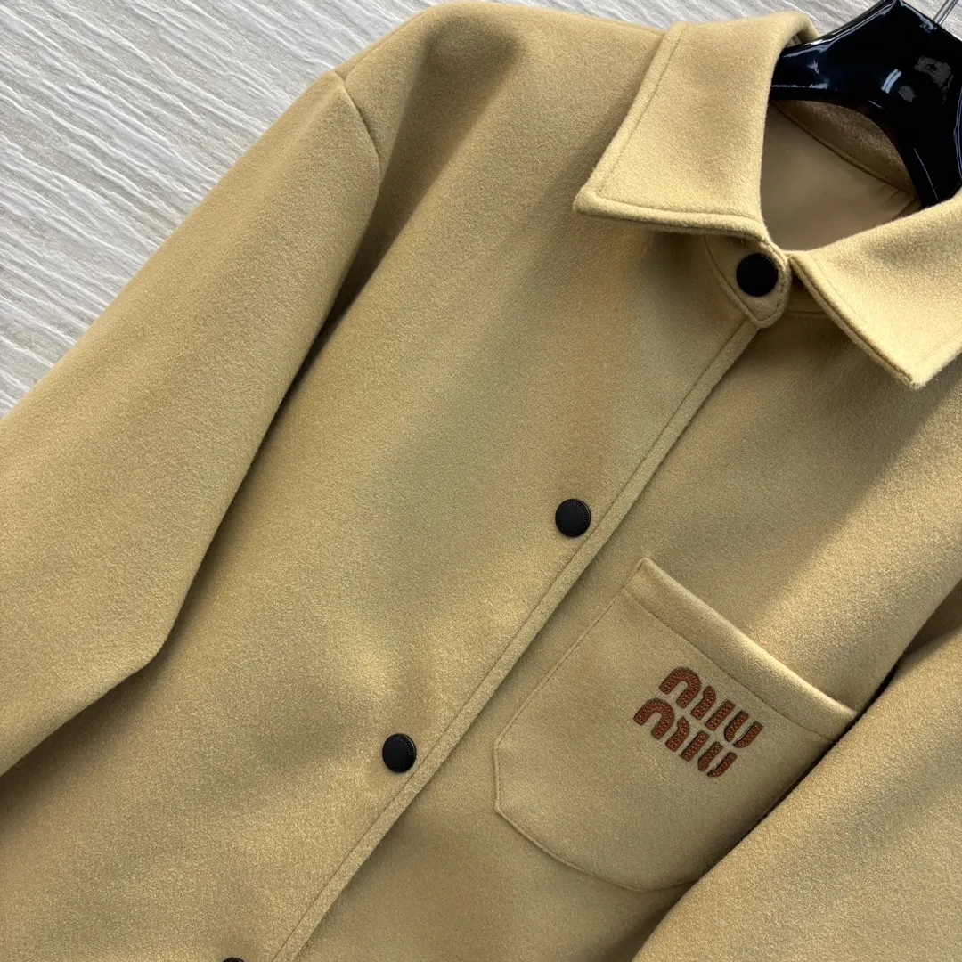 『S-L』春秋シーズン レタリング おしゃれ ゆったり スリム ウール アウター