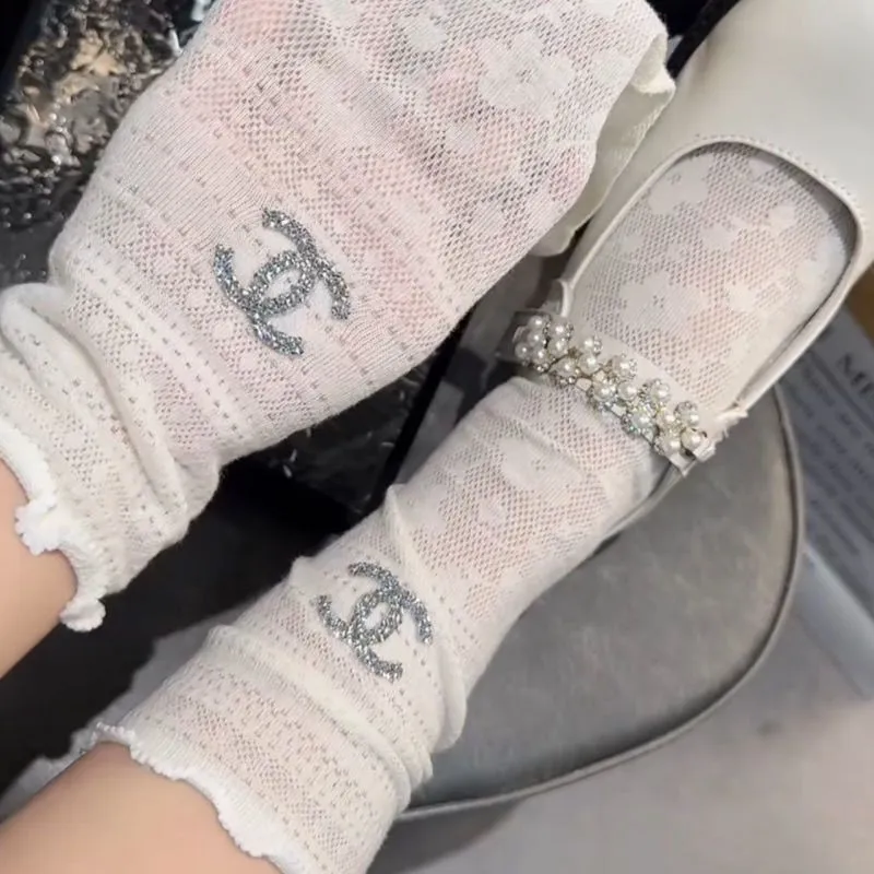 春夏シーズン コットン トレンディ ストレッチ クルーソックス