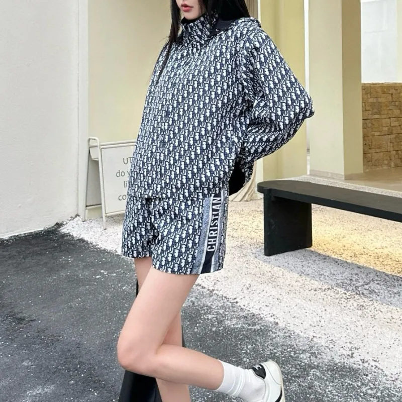 『S-L』気質満点 トレンド クラシック カジュアル リバーシブル アウター ショートパンツ セット