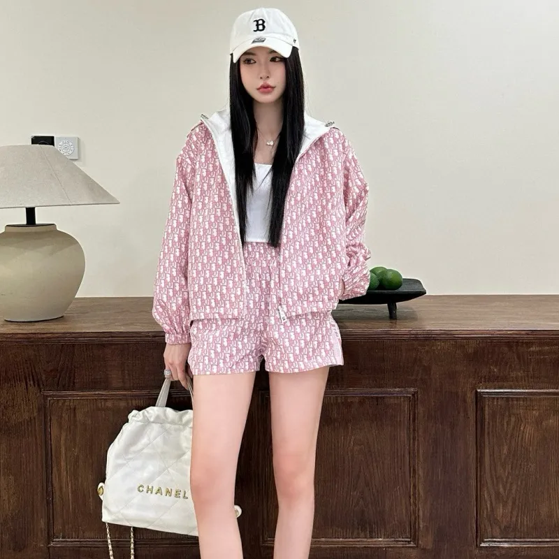『S-L』気質満点 トレンド クラシック カジュアル リバーシブル アウター ショートパンツ セット