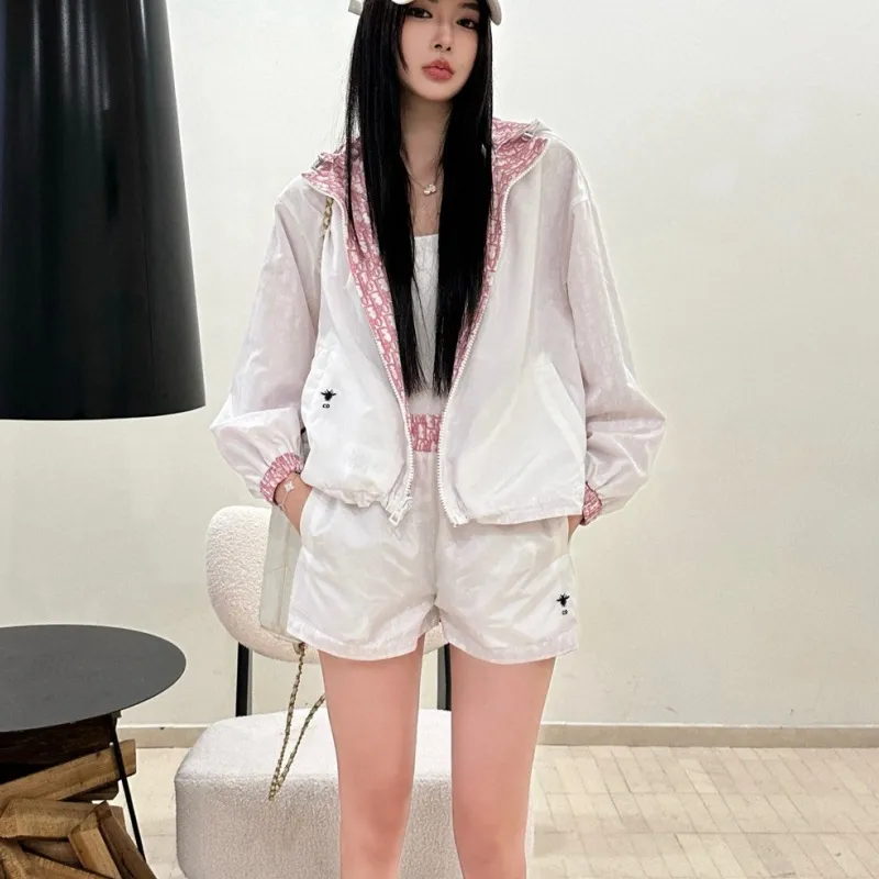『S-L』気質満点 トレンド クラシック カジュアル リバーシブル アウター ショートパンツ セット