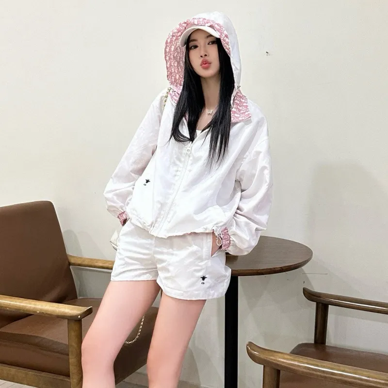 『S-L』気質満点 トレンド クラシック カジュアル リバーシブル アウター ショートパンツ セット