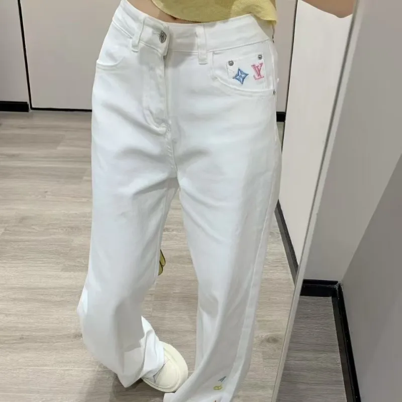 『S-XL』目立つ 着瘦せ 高品質 クラシック合わせやすい ワイドストレートジーンズ