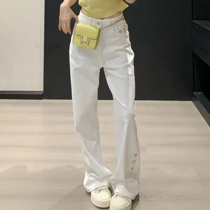 『S-XL』目立つ 着瘦せ 高品質 クラシック合わせやすい ワイドストレートジーンズ
