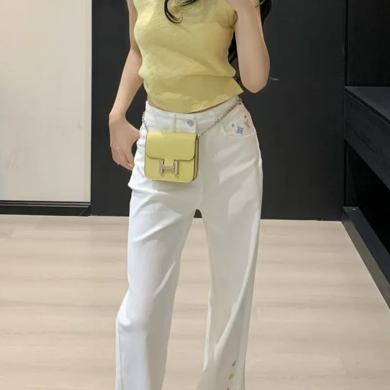 『S-XL』目立つ 着瘦せ 高品質 クラシック合わせやすい ワイドストレートジーンズ
