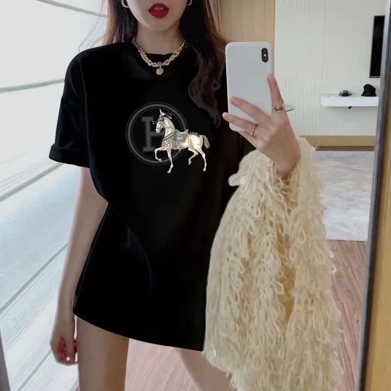 『S-4XL』着心地良い ファッション プリント 合わせやすい シンプル ゆるい カジュアル Ｔシャツ