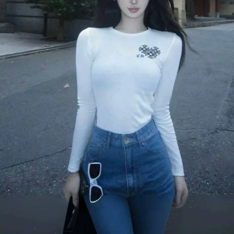 『S-L』女子マスト 着瘦せ 若見えトレンド クラシック 快適 セクシー 長袖Tシャツ