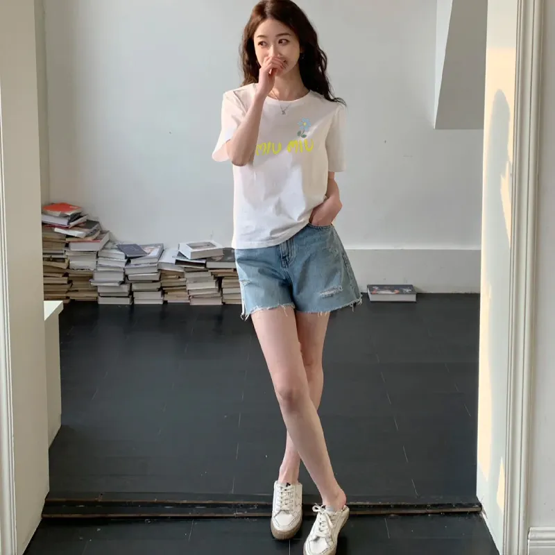 『S-XL』美人度アップ 元気いっぱい 柔らかい フレンチ ムード スリム 軽量 通気性 Tシャツ