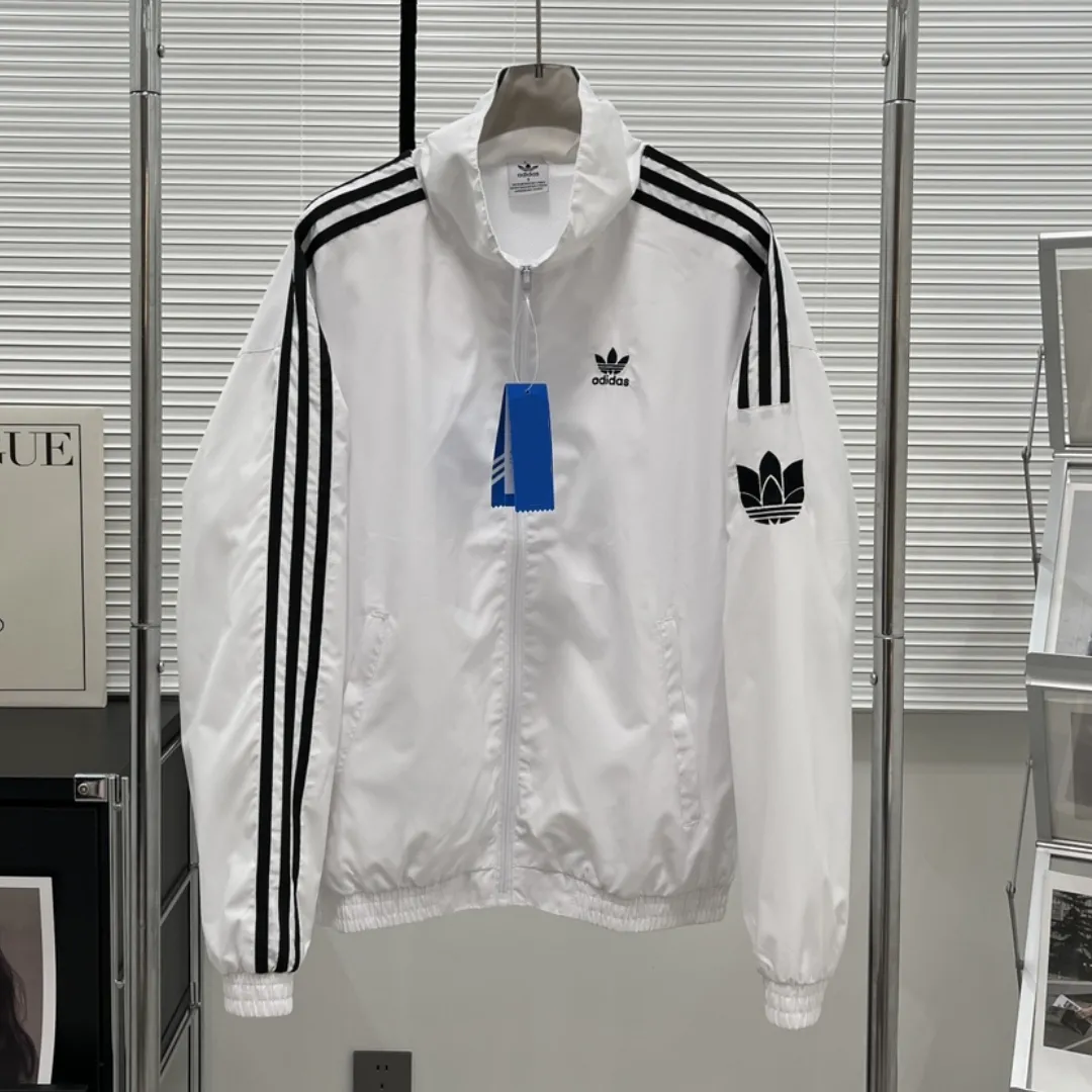 『S-2XL』アメリカンリトロ ストライプロゴ ルーズフィット メッシュ裏地 スタンドカラー スポーツジャケット