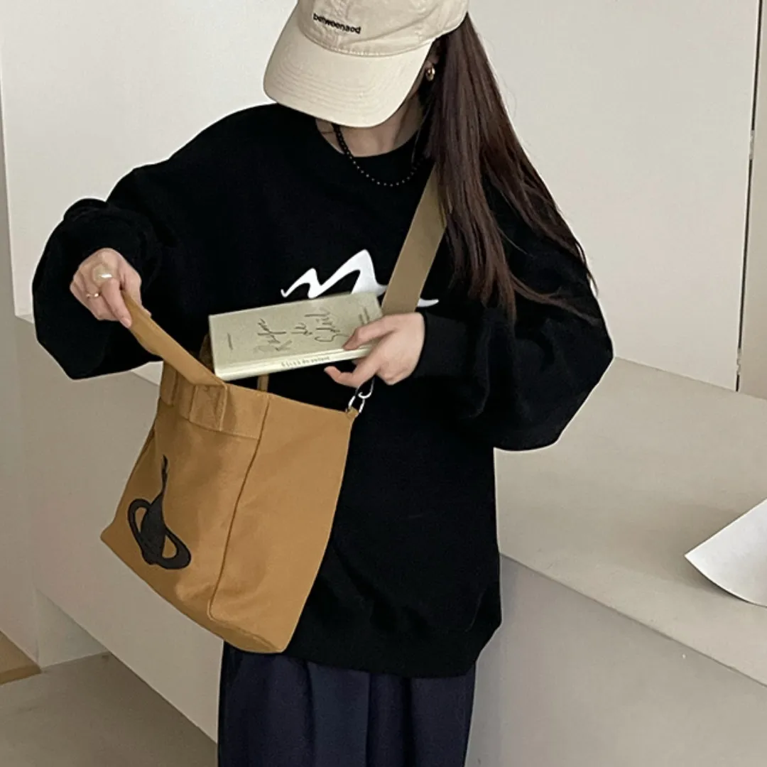 キャンバストート アメリカン INS風 ミレニアル Y2K ビッグサイズ トートバッグ 手提げ ショルダーバッグ