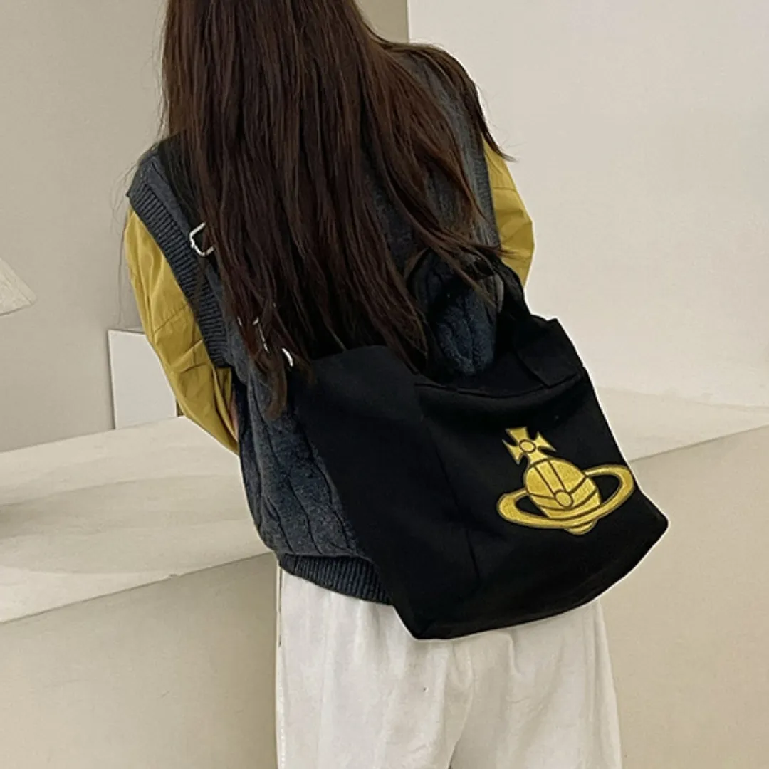 キャンバストート アメリカン INS風 ミレニアル Y2K ビッグサイズ トートバッグ 手提げ ショルダーバッグ