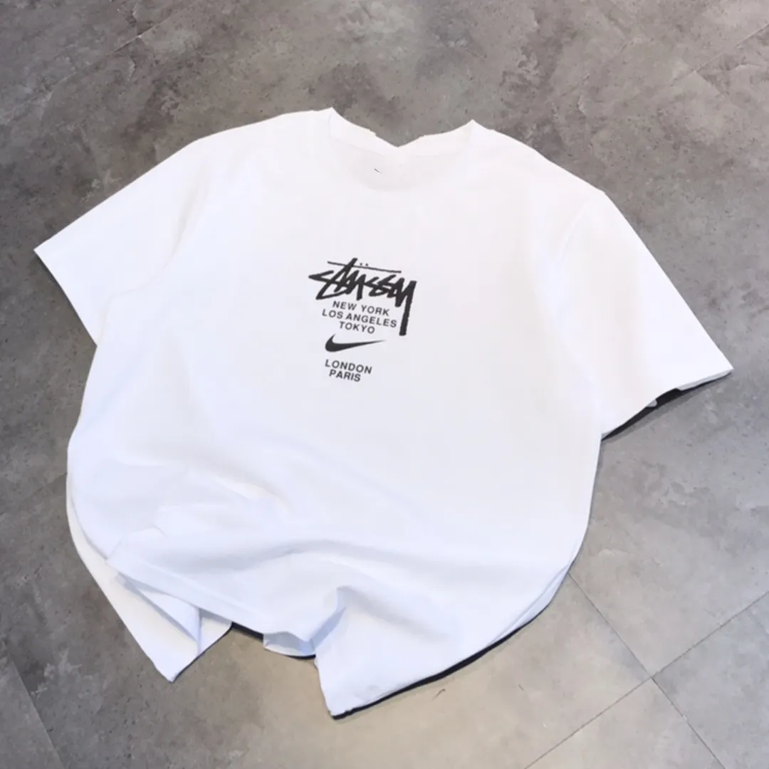 『S-4XL』オシャレ度UP 季節を先取り 特別コラボモデル ゆったりシルエット モノトーン Ｔシャツ